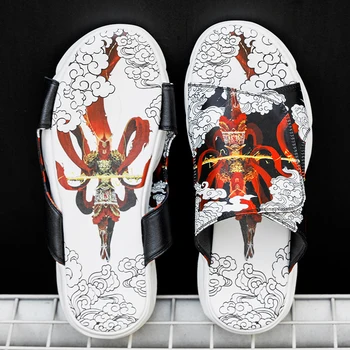Monkey King Monkey King Ķīniešu mitoloģijā krāsu attēlu maize čības Jaunatnes iela vīriešu modes sandales vīriešu pludmales apavi