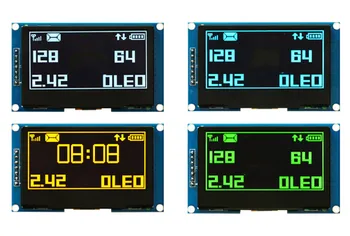 maithoga IPS 2.42 collu 7PIN SPI Balta/Zaļa/Dzeltena/Zila PM OLED Ekrāns ar PCB Kuģa SSD1309 Disku IC 128*64 IIC Interfeiss