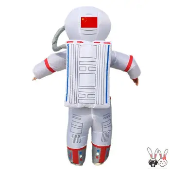 Sudraba Spaceman Jumpsuit Zēni Astronauts Piepūšamās Kostīms Bērniem, pieaugušajiem Halloween Karnevāla Puse Cosplay Iedomātā Kostīms