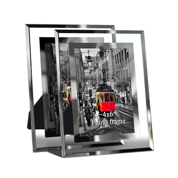 Foto rāmis 6x4 stikla foto rāmis ir ļoti piemērota kāzu mājas birojs restorāns, biznesa sudraba foto rāmis