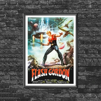 Flash Gordon - Darbība, Piedzīvojumu 80. gadu Kino Filmas Plakāts, Sienas Gleznojums Mājās Apdare (Bez Rāmja)