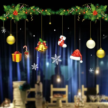 Ziemassvētku Sniegpārsla Logu Uzlīmes Ziemassvētku Sienas Uzlīmes Istabas Sienas Uzlīmēm, Ziemassvētku Rotājumi Mājās Jauno Gadu Apdare