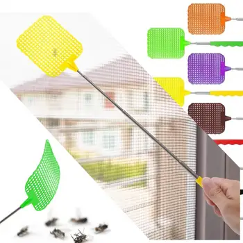 Ilgtermiņa Rokturi Lidot Swatters Pagarināt Flapper Regulējams Teleskopiskais Mājas Fly Swatter Kukaiņu Killer Kaitēkļu Moskītu Kontroles Produkti